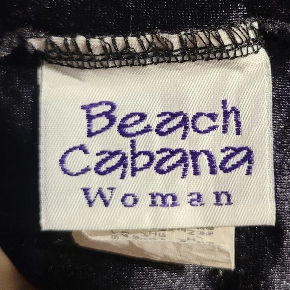 Beach Cabana One Piece Swimsuit Black & Silver Womens 3X - Picture 4 of 5